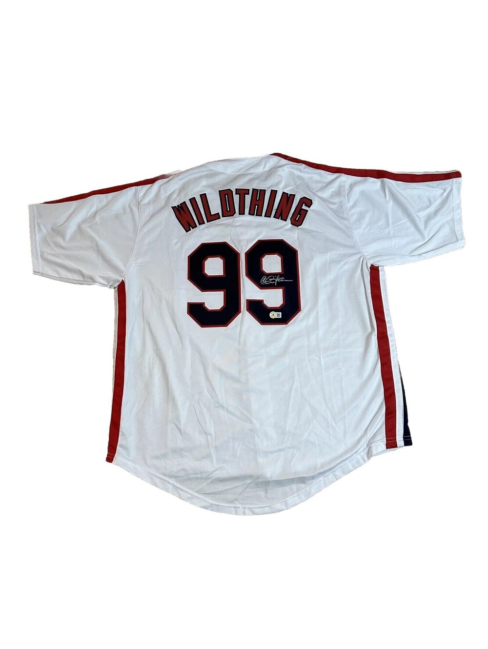 Charlie Sheen Signed "Wild Thing" Custom Jersey - Major League Beckett Authentic